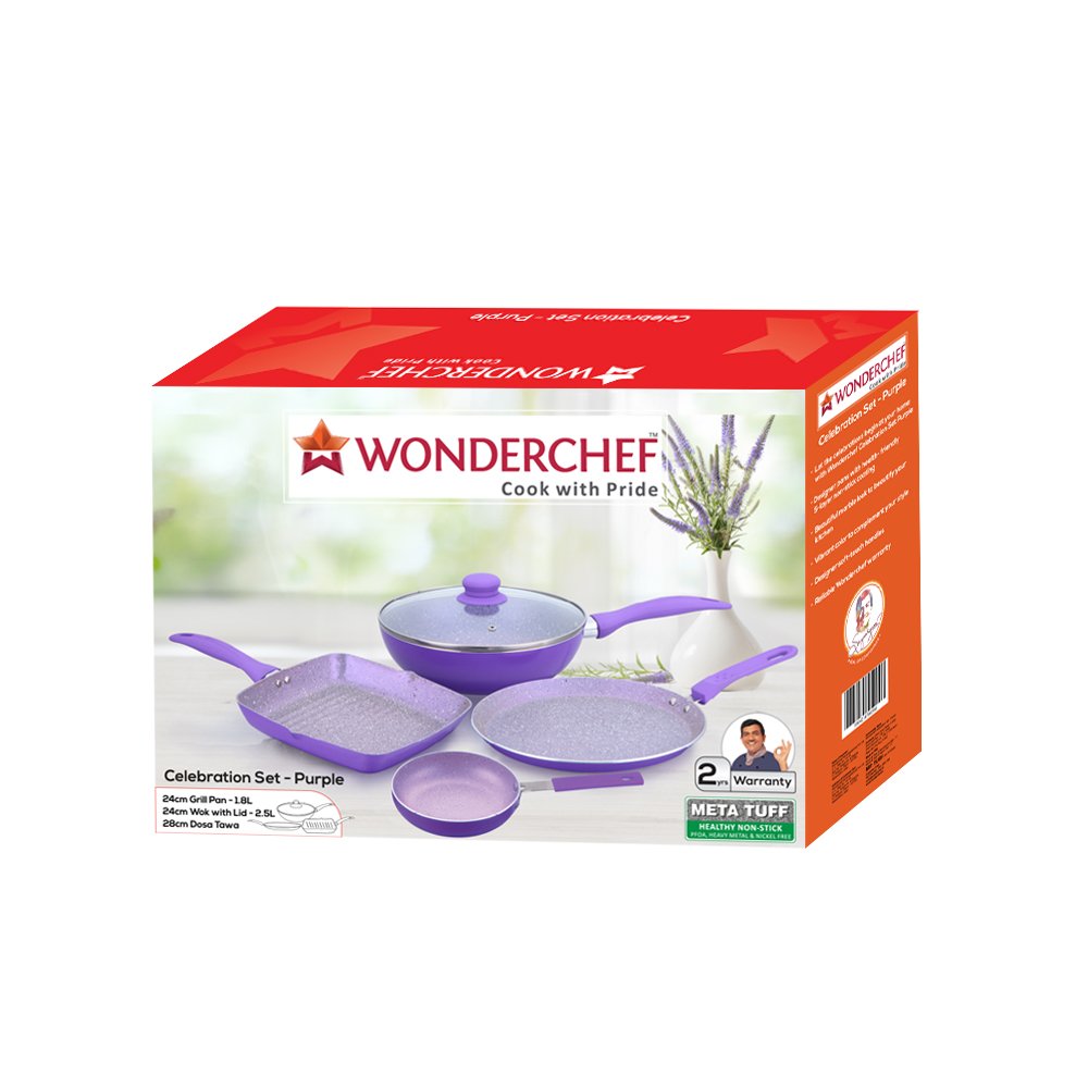 Wonderchef Celebration Aluminium Non-stick Cookware Set - 7