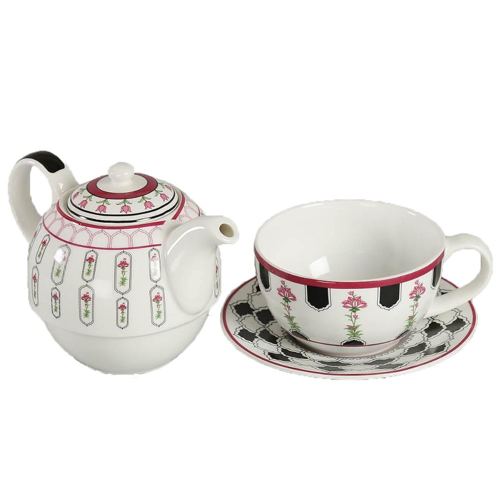 India Circus Black Garden Tea for One | Tea Set | Set of 3 Pcs-4