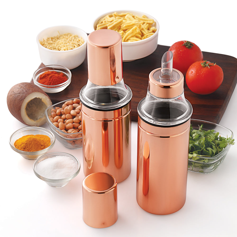Komal Stainless Steel Copper Finish Oil Dispenser | Copper | 1