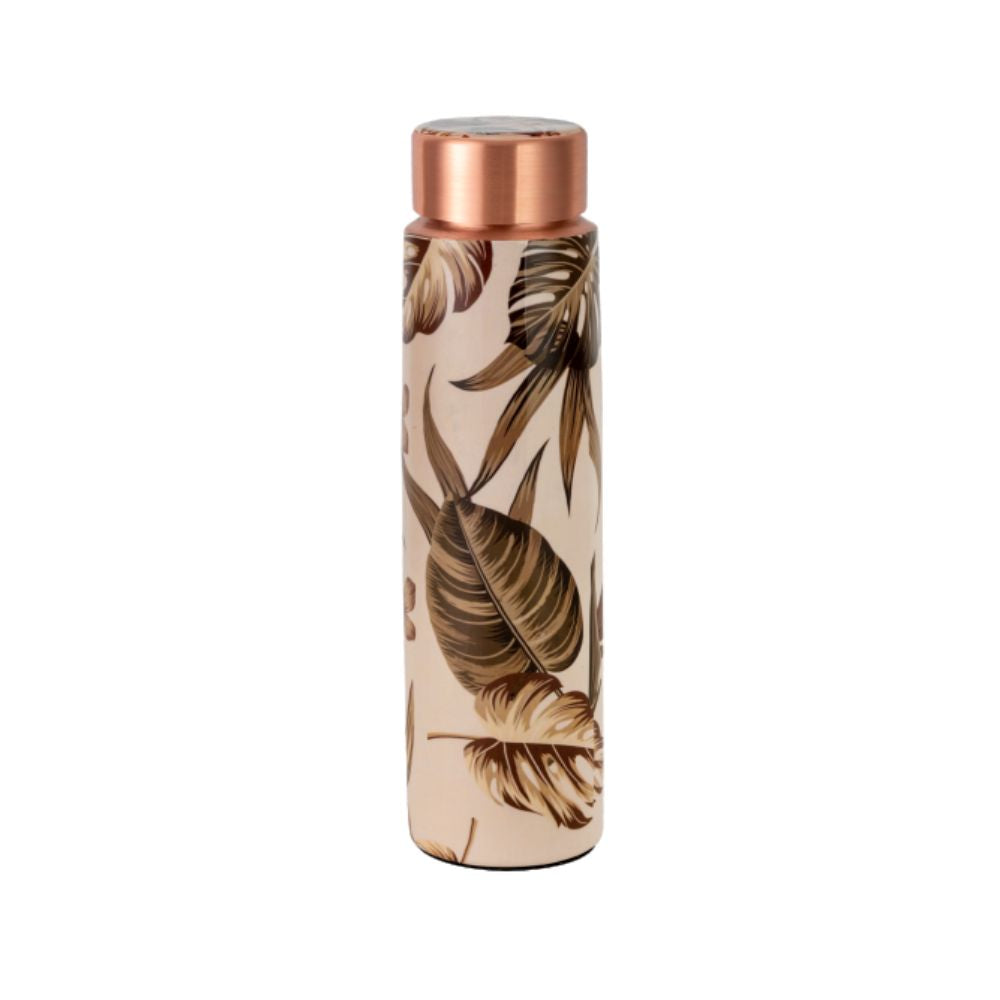 LaCoppera Copper Slanty Texture Tropical 950 ML Water Bottle - 1