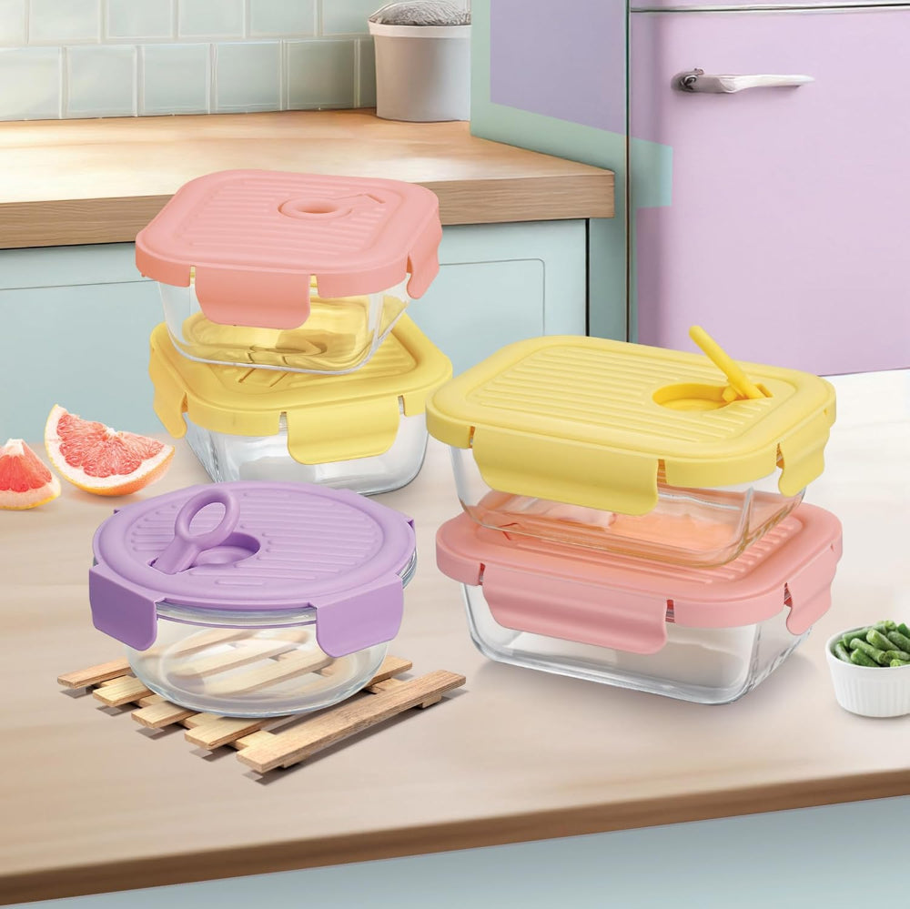 Treo Borosilicate Glass Lumino Fresh 400 ML Round Container - 11