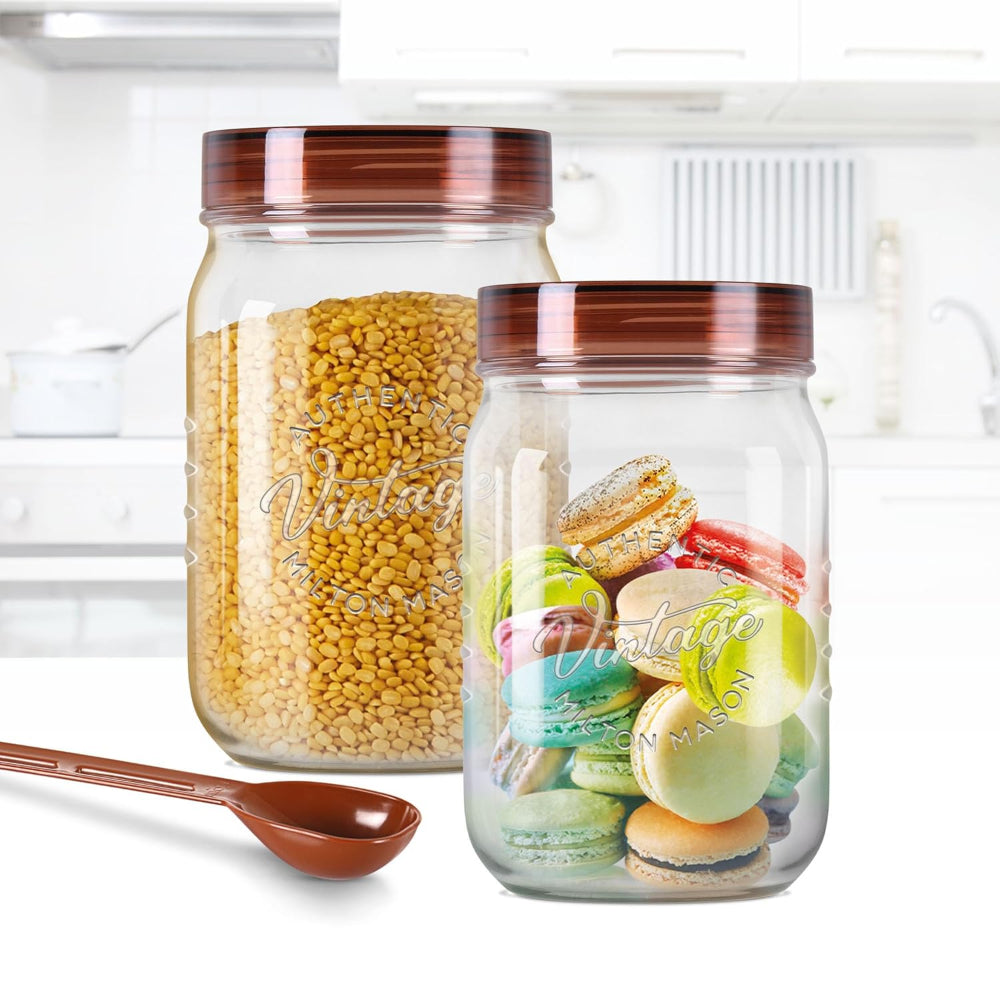 Milton Vintage 1500 ML Airtight Storage Jars with Spoons