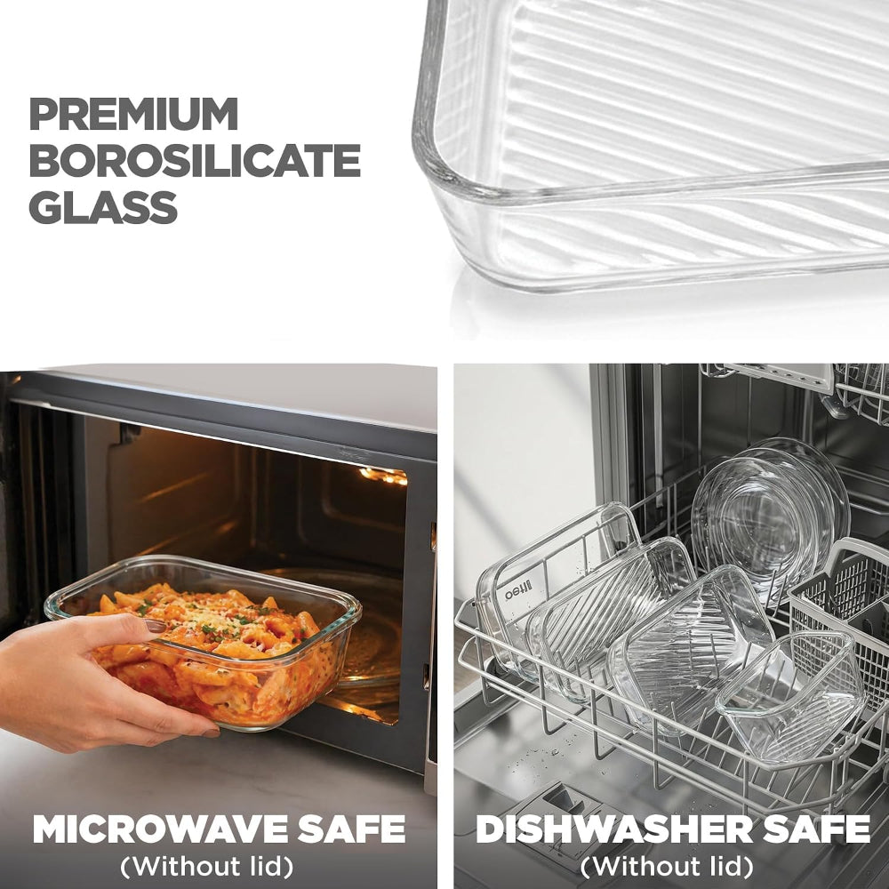 Treo Nutri Borosilicate Glass Fridge Storage Container Set - 12