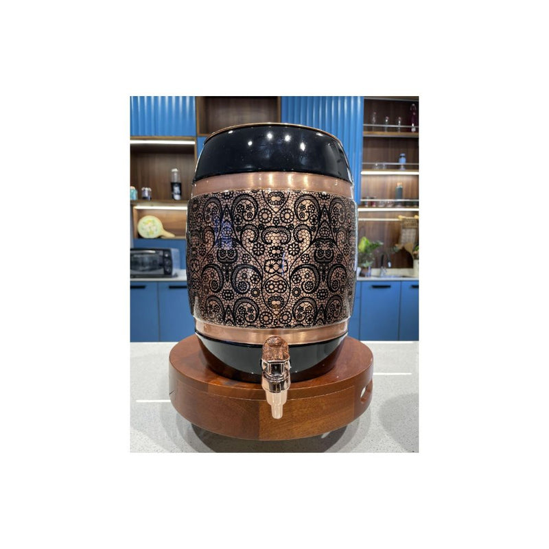 Softel Handcrafted Pure Copper Printed Matka (Dispenser)