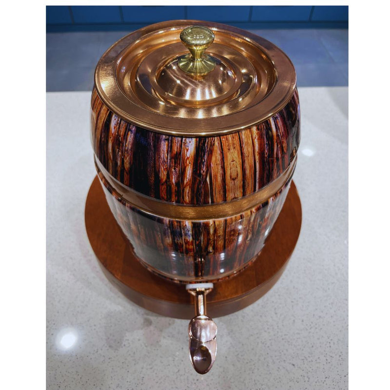 Softel Handcrafted Pure Copper Printed Matka (Dispenser)