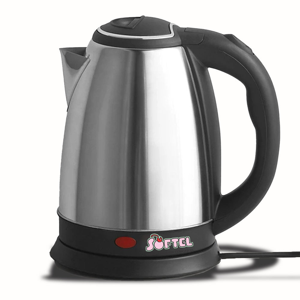 Softel Litre 1500 Watts Stainless Steel Electric Kettle Black Silver