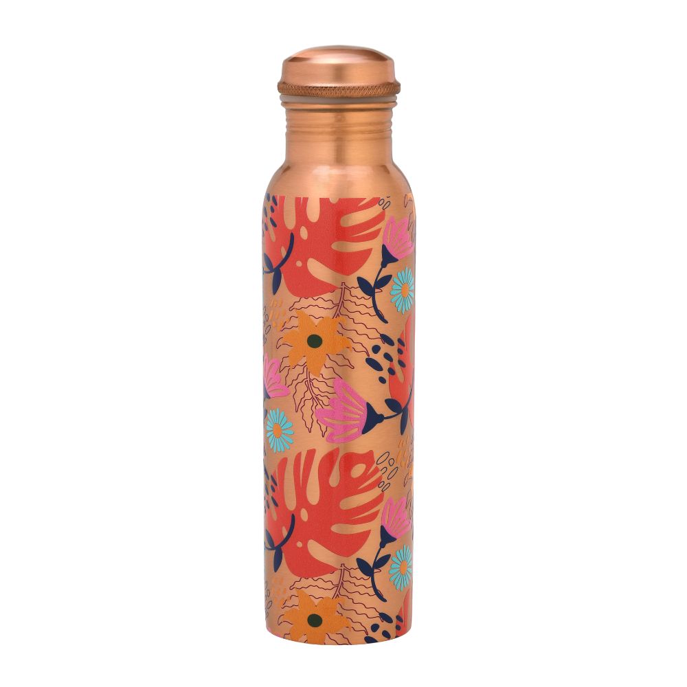 Lacoppera Copper 3D Mist Texture Printed 900 ML Water Bottle - 4