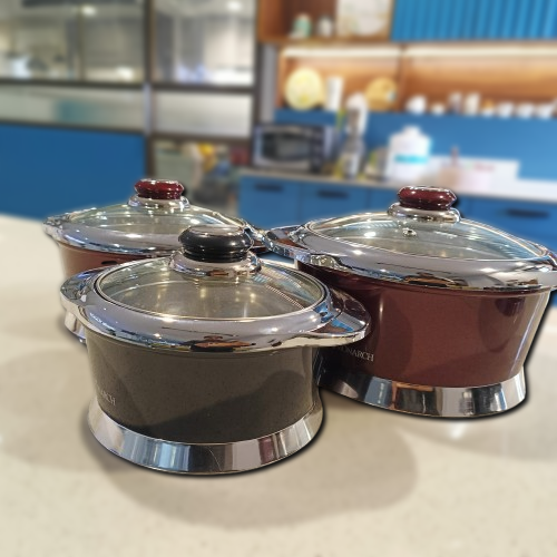 Cello Insulated Hotpot Monarch 3pcs Set | Black| Maroon|