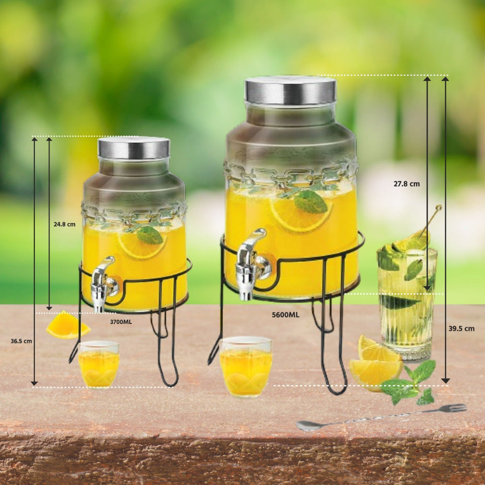 Treo Tropica Dispensing Jar With Steel Tap and Iron Stand - 5