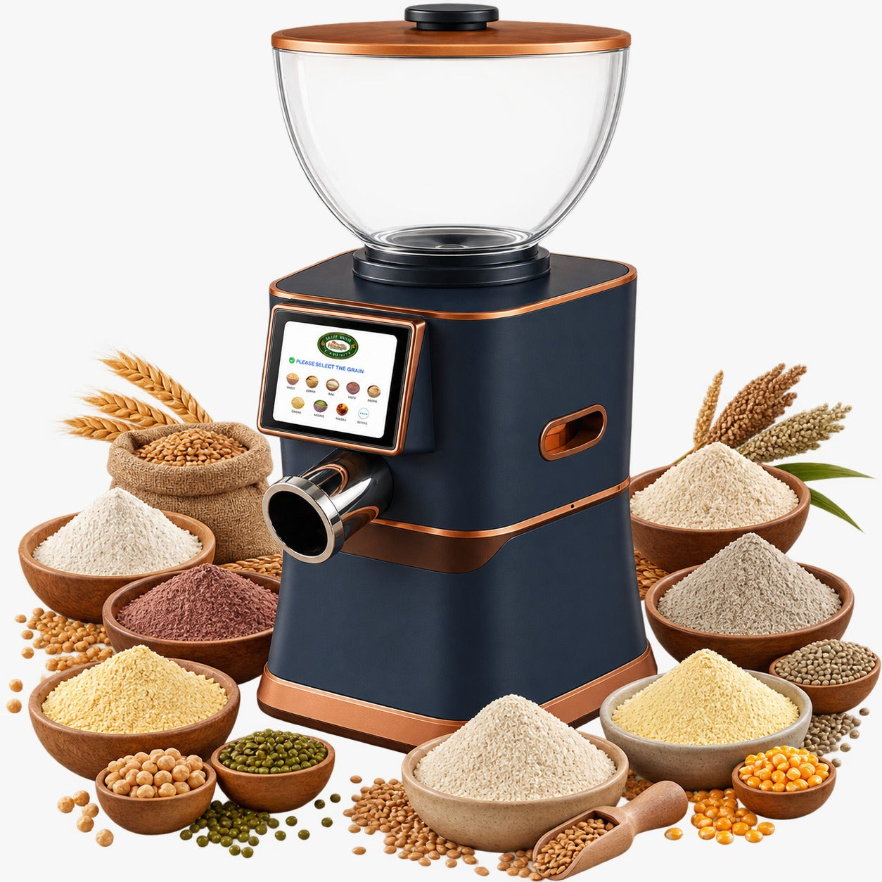 Softel Smart IoT Millet Mill | Atta Chakki | Touchscreen | Stone Based Flour Mill & Masala Grinder | Auto Clean | 7.5–10 Kgs/Hour