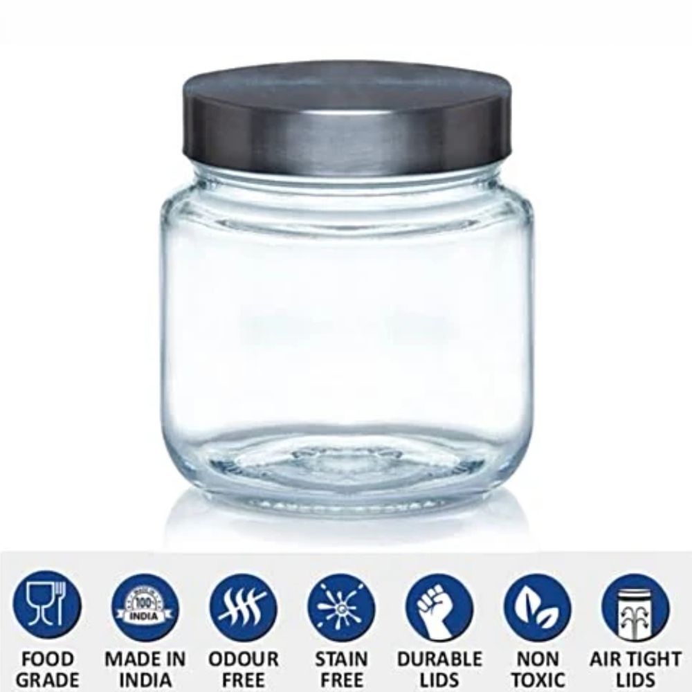 Yera Steelex Storage Round Jar with Steel Cap - 3