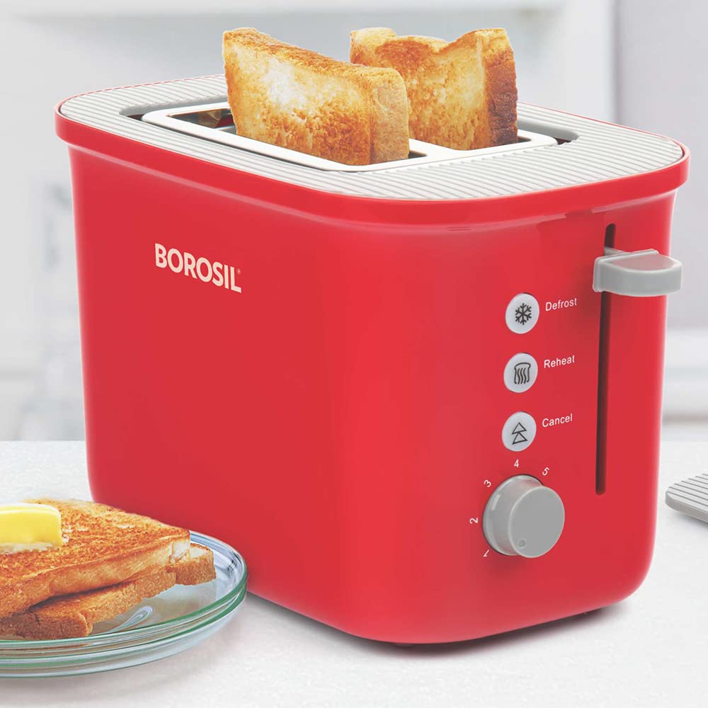 Borosil Krispy 800 Watt Pop-Up Toaster Red – Rasoi Shop