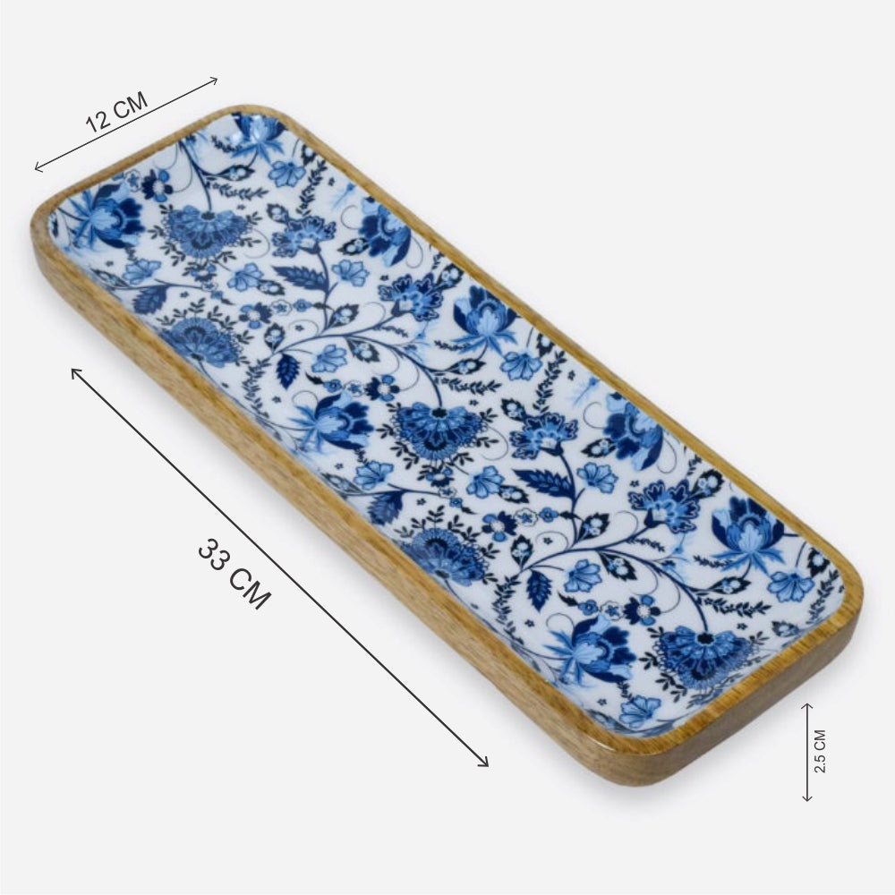 Softel Wooden Rectangular Serving Platter| Platter for Serving Snacks, Appetizers, Salads, and Noodles| 1 Pc