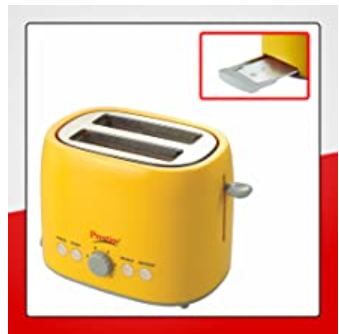 Prestige PPTPKY 850 Watt Pop-Up Toaster (Yellow) | Must for Healthy breakfast | Buy from www.rasoishop.com | Prestige