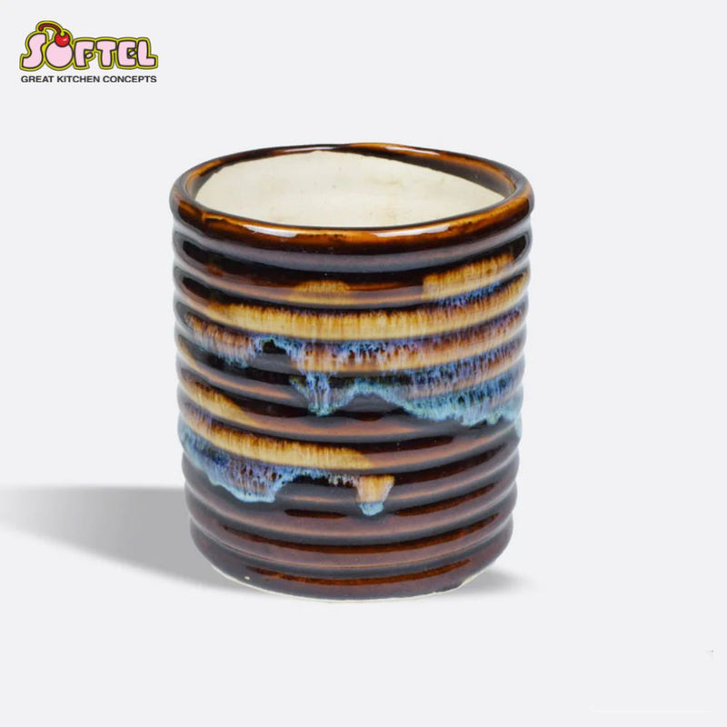 Softel Ceramic Cylindrical Planter In Multicolor From The Wildscape Collection - 3