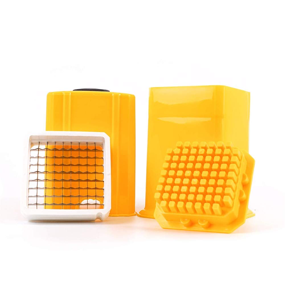 Classy Touch Potato Wedges Finger French Fries Chipser Slicer Dicer Press Cutter, with Cutting Blade, Kitchen Tool - 10 cm (Yellow)