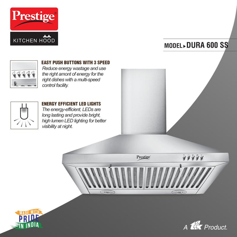 Prestige 1000m3/HR Suction Dura 600 Stainless Steel Kitchen Hood With Baffle Filters - 41827 - 5