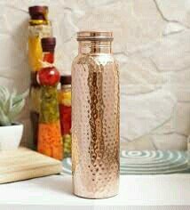 La Coppera Stay Hydrated The Ayurvedic Way, Mist Hammered Pure Copper Water Bottle,900 Ml