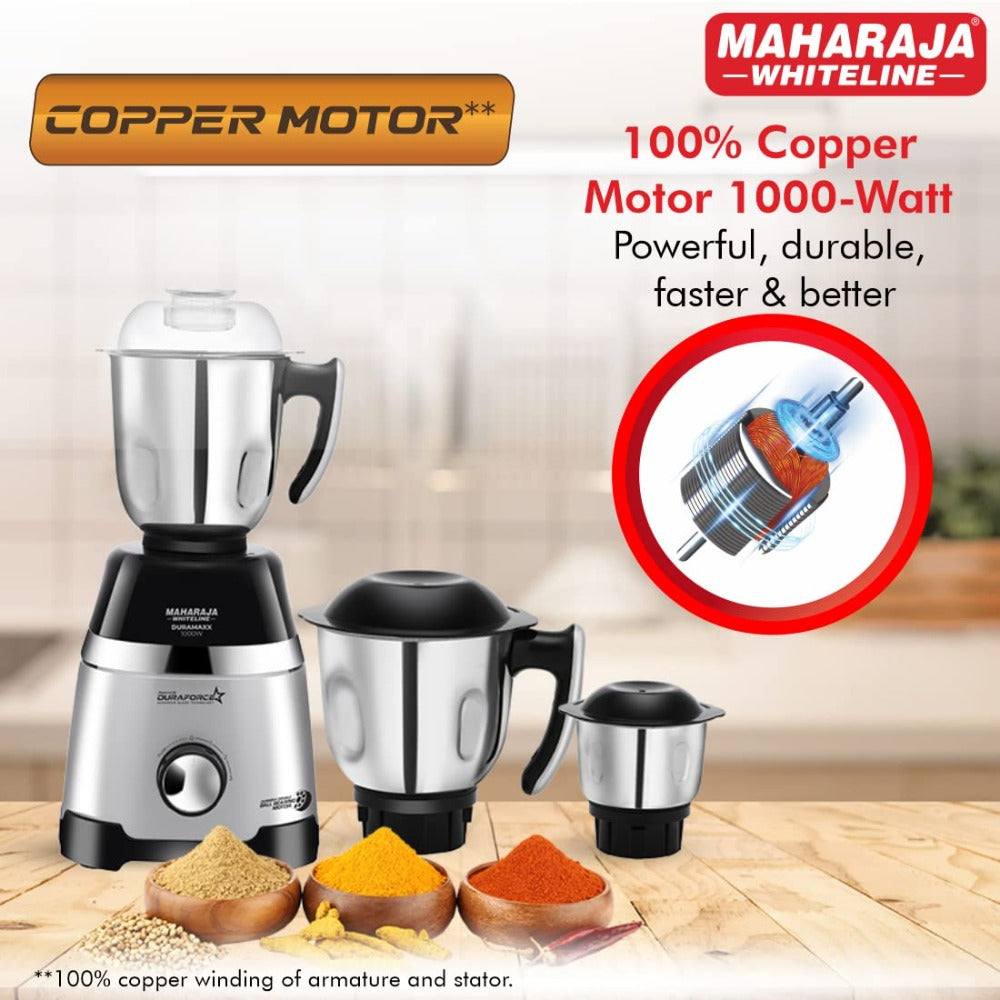 Maharaja Whiteline MG Duramaxx 1000 Watt Mixer Grinder with 3 Jars - MX-244 - 7