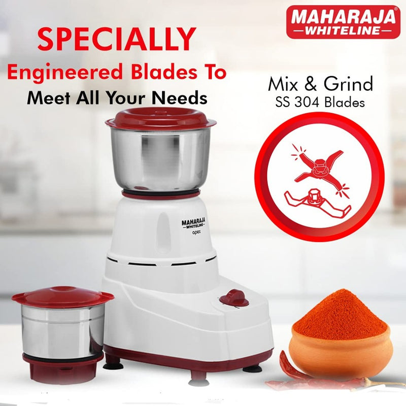 Maharaja Whiteline Apex 500 Watt Mixer Grinder with 2 Jars - 4