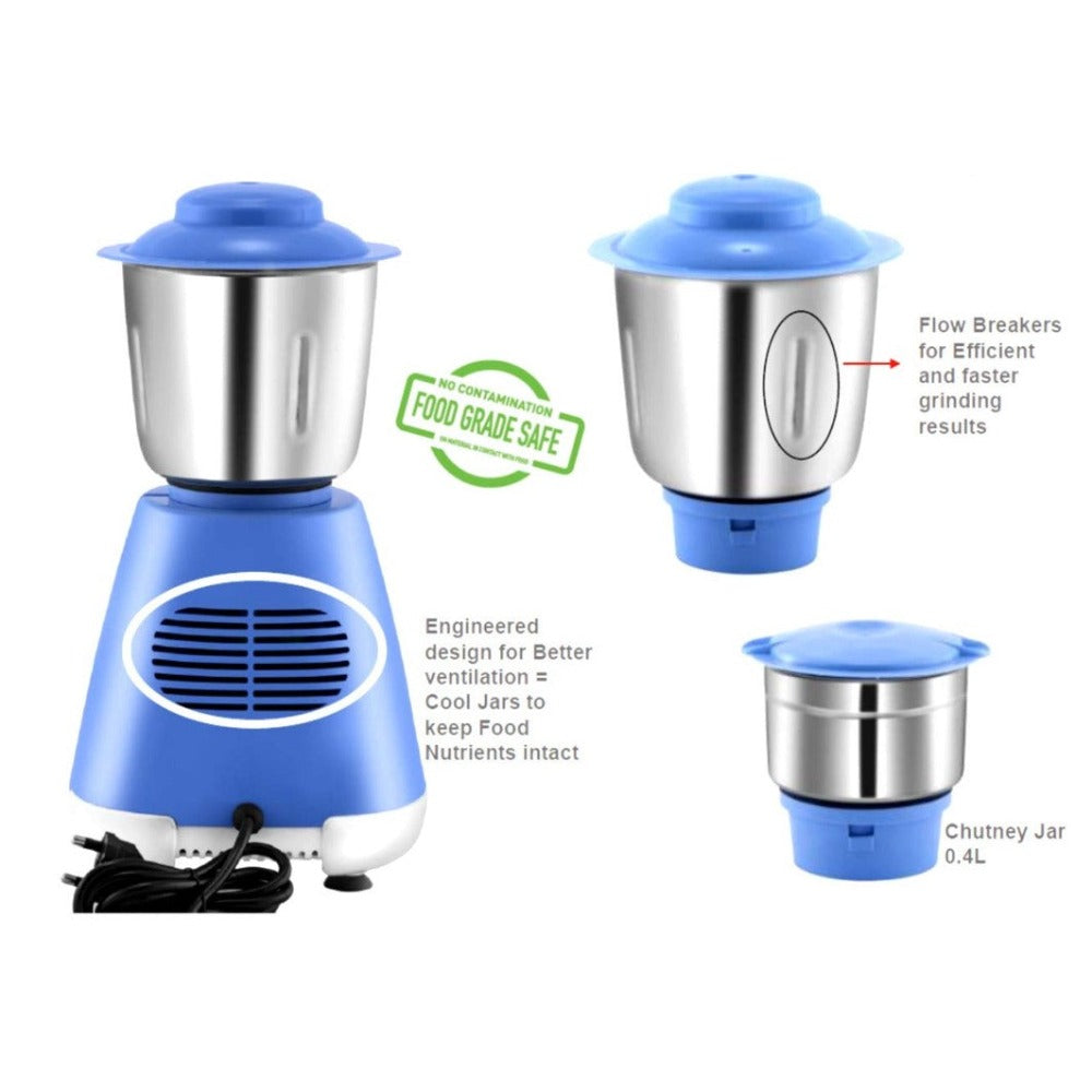 Maharaja Whiteline Smart 1..2..3.. 500 Watt Mixer Grinder with 2 Jars - 7