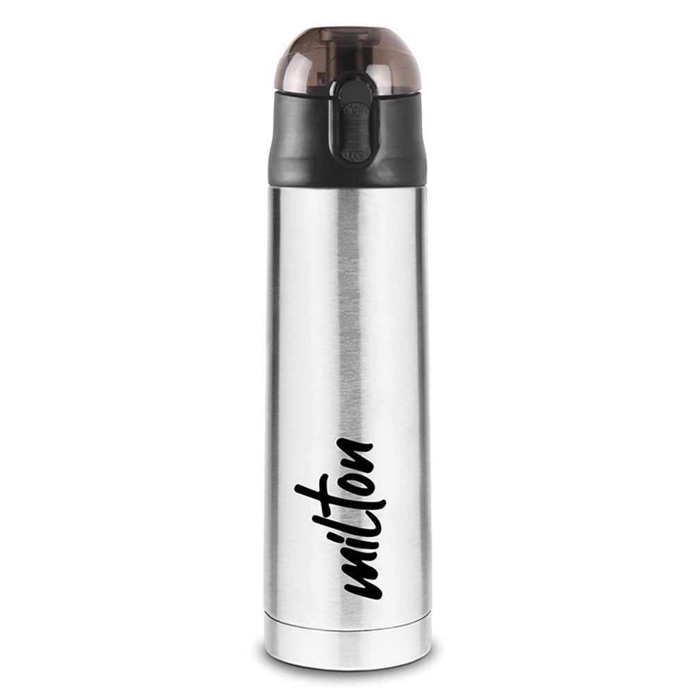 Milton Thermosteel Duo DLX 1500, Double Walled Vacuum Insulated 1500 ml |  51 oz | 1.5 Ltr | 24 Hours Hot and Cold Bottle with Cover, 18/8 Stainless