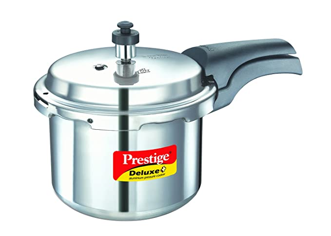 Prestige Deluxe Plus Aluminium Pressure Cooker Litre Silver