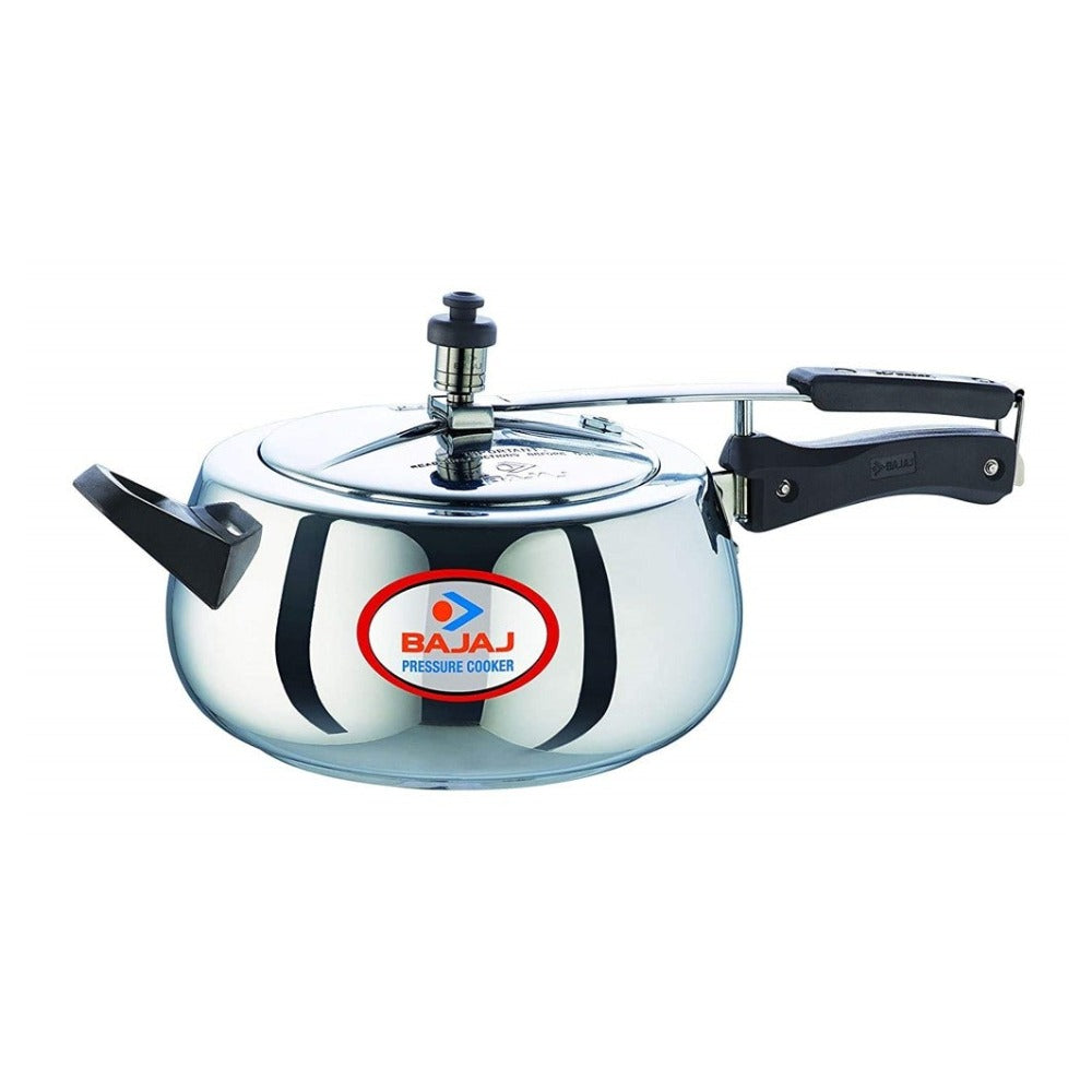 Bajaj PCX 65D Handi Stainless Steel Inner Lid Pressure Cooker Induction Bottom Litres Silver