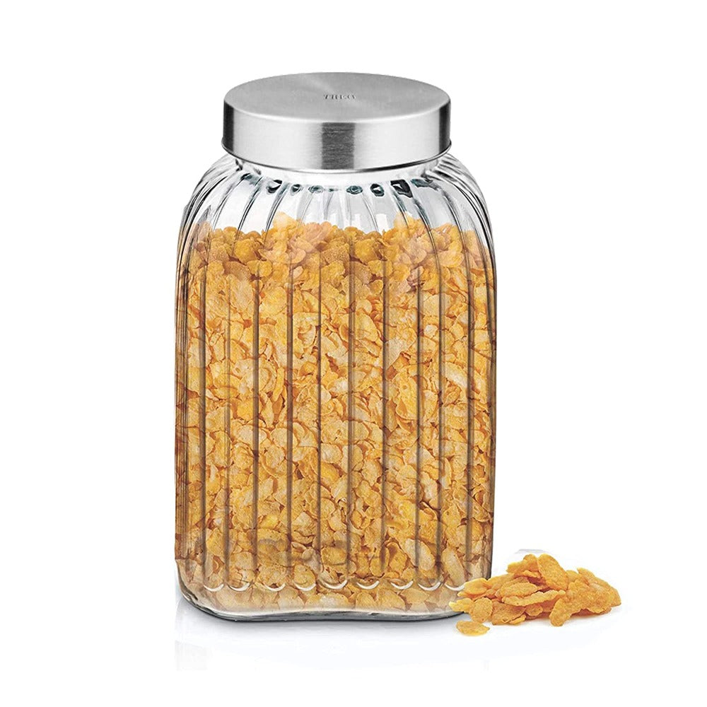 Treo Bruno Glass Storage Jar with Metallic Lid - 7