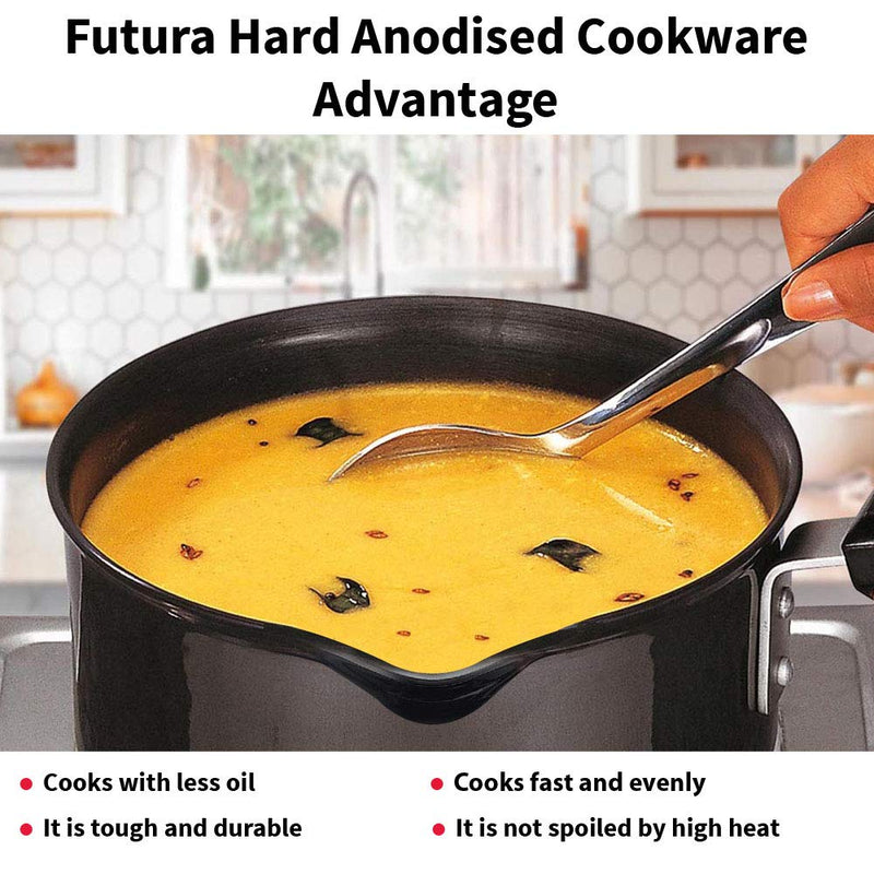Hawkins Futura Cookware Hard Anodised Ezee Pour Saucepan 2 Litre
