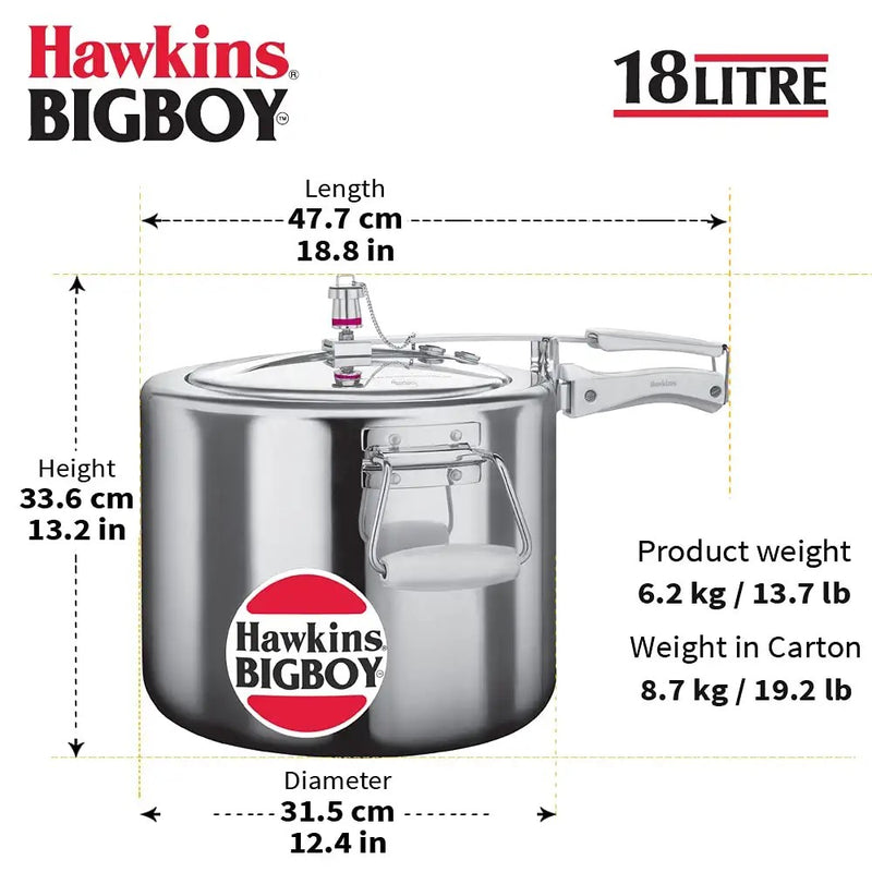 Hawkins Bigboy Aluminum Pressure Cookers - 9