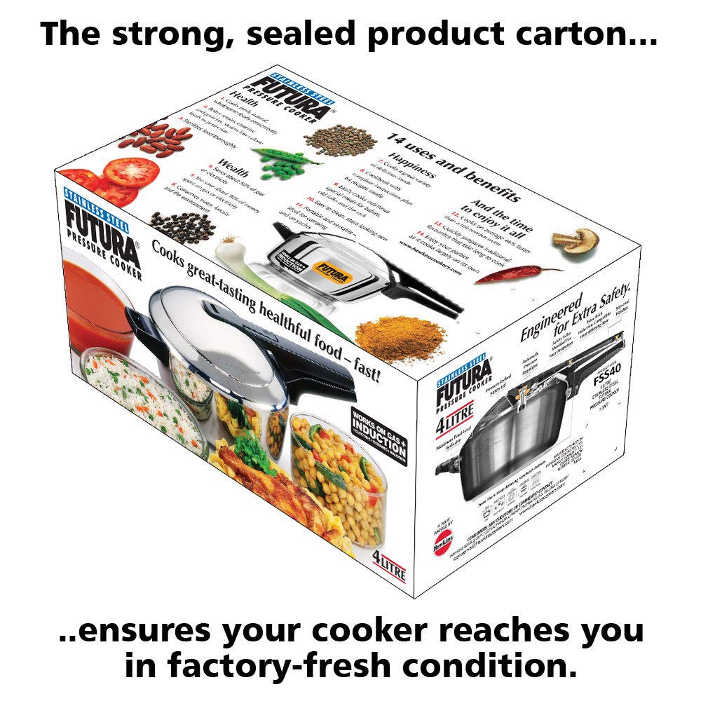 Hawkins Futura Stainless Steel Pan Pressure Cooker - 10