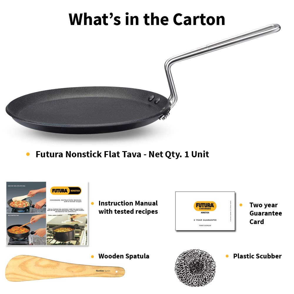 हॉकिन्स फ्युचुरा नॉन-स्टिक फ्लॅट तवा, 22 सेमी, जाडी 4.06 मि.मी.