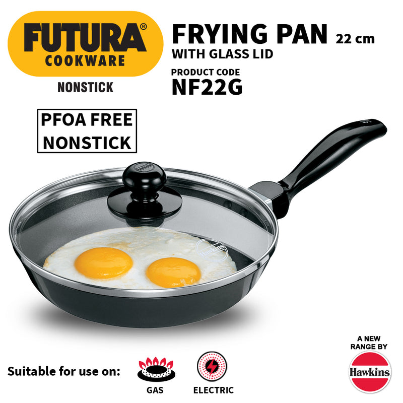 Hawkins Futura Non-Stick Frying Pan with Glass Lid 22 cm - 2
