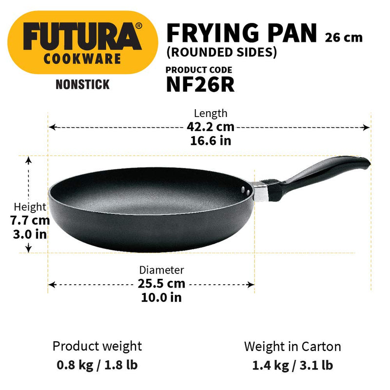 Hawkins Futura Nonstick 26 cm Rounded Sides Frying Pan - 3