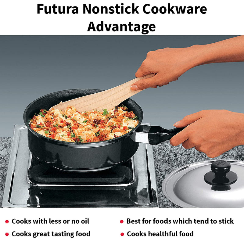 Hawkins Futura Non-Stick Sauté Curry Pan with Lid, 2 litres