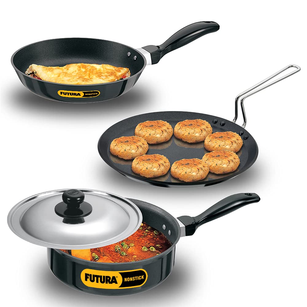 Hawkins Futura Hard Anodised Nonstick Cookware Set NSET2 Black S