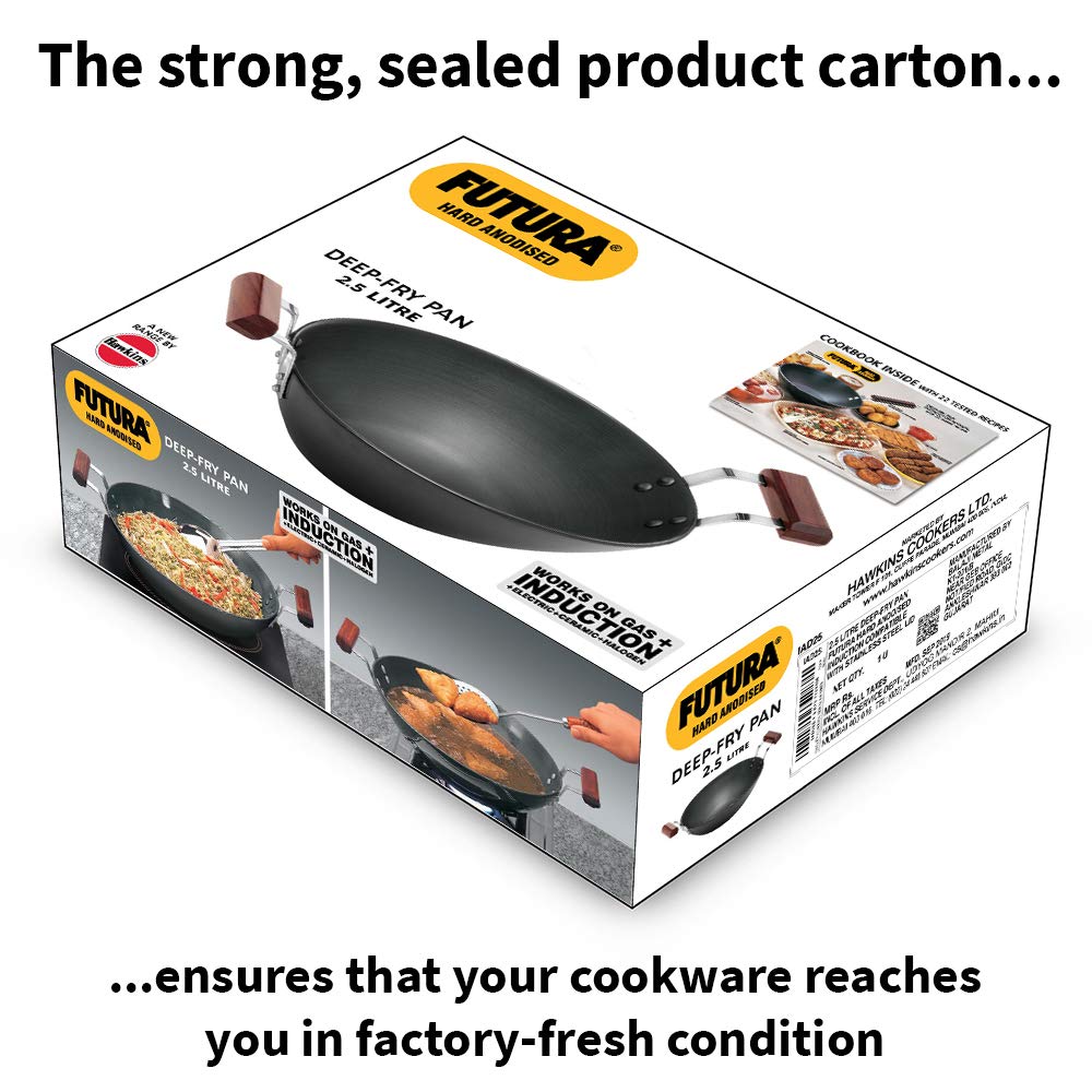 Hawkins Futura Hard Anodised Induction Kadhai Without Lid - 8