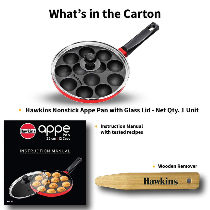 Hawkins Nonstick 22 cm Appe Pan with Glass Lid - 7