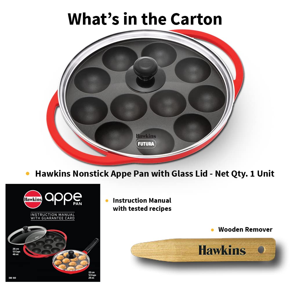 Hawkins Futura Non Stick 26 cm Appe Pan with Glass Lid - 8