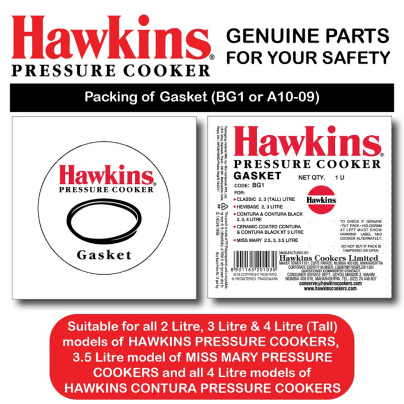 Hawkins Gasket Sealing Ring For Pressure Cookers, 2 To 3-Liter - 2