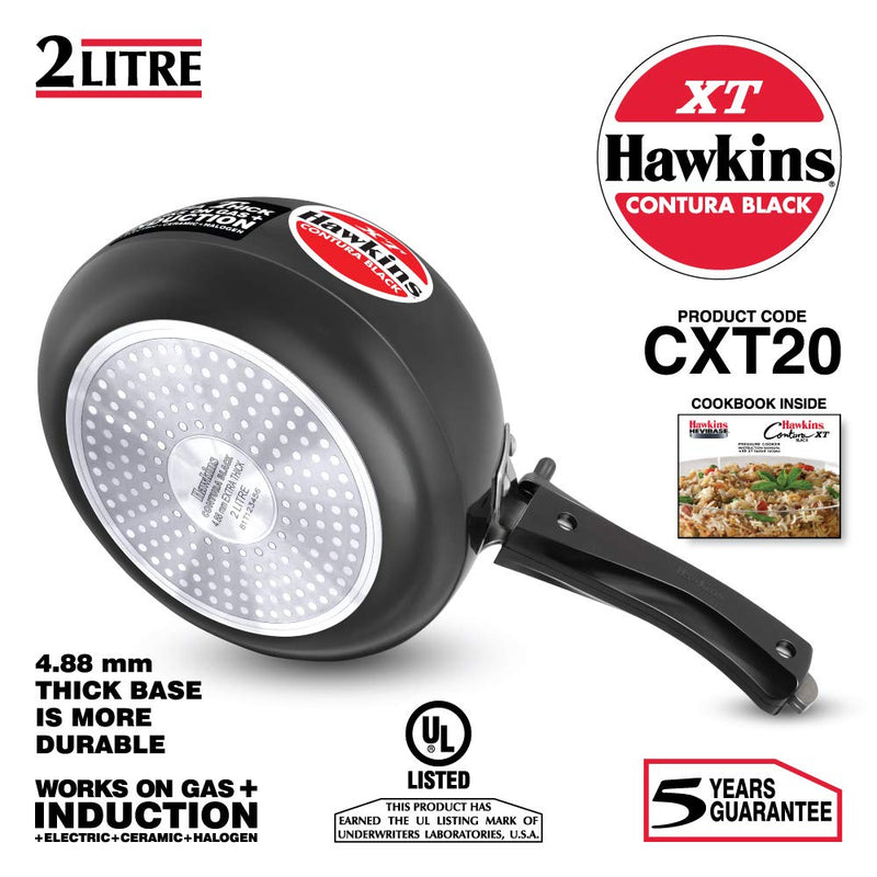 Hawkins Contura Hard Anodised XT (Xtra-Thick) Base 2 Litre Pressure Cookers - 2
