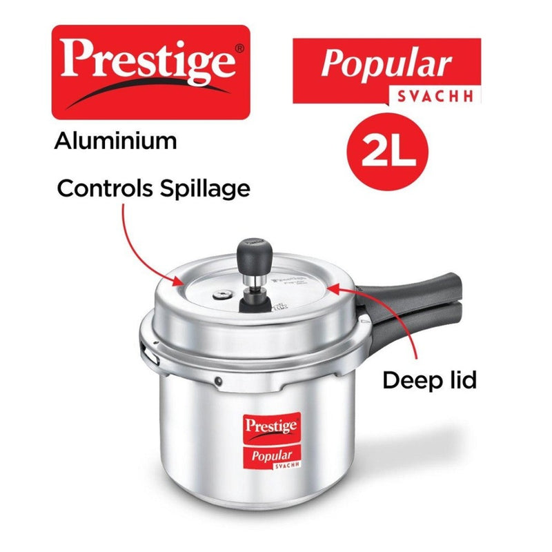 Prestige Popular Svachh Outer Lid Aluminium Pressure Cooker - 10163 - 6