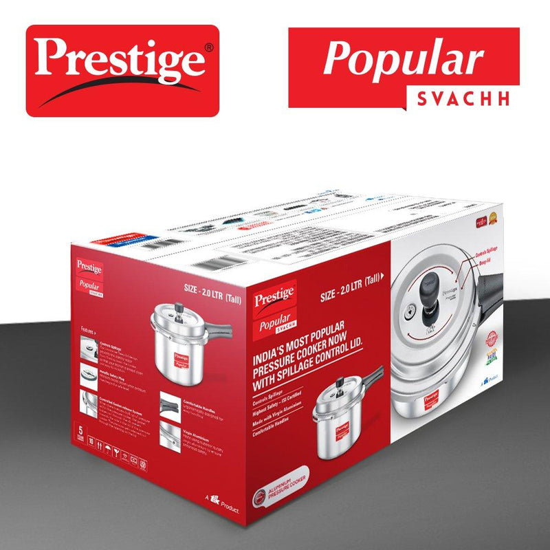Prestige Popular Svachh Outer Lid Aluminium Pressure Cooker - 10163 - 8