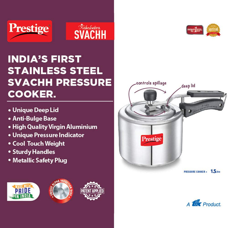 Prestige Nakshatra Svachh Aluminium Inner Lid Pressure Cooker - 10738 - 3