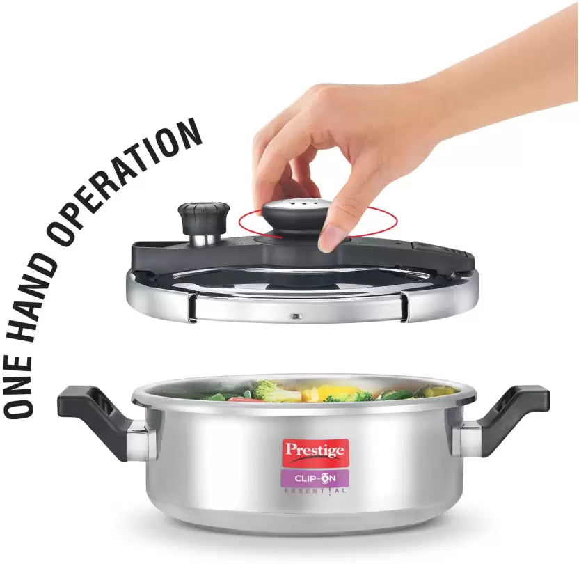 Prestige Clip-On Deluxe 3L Induction Bottom Pressure Cooker (Aluminium) from www.rasoishop.com