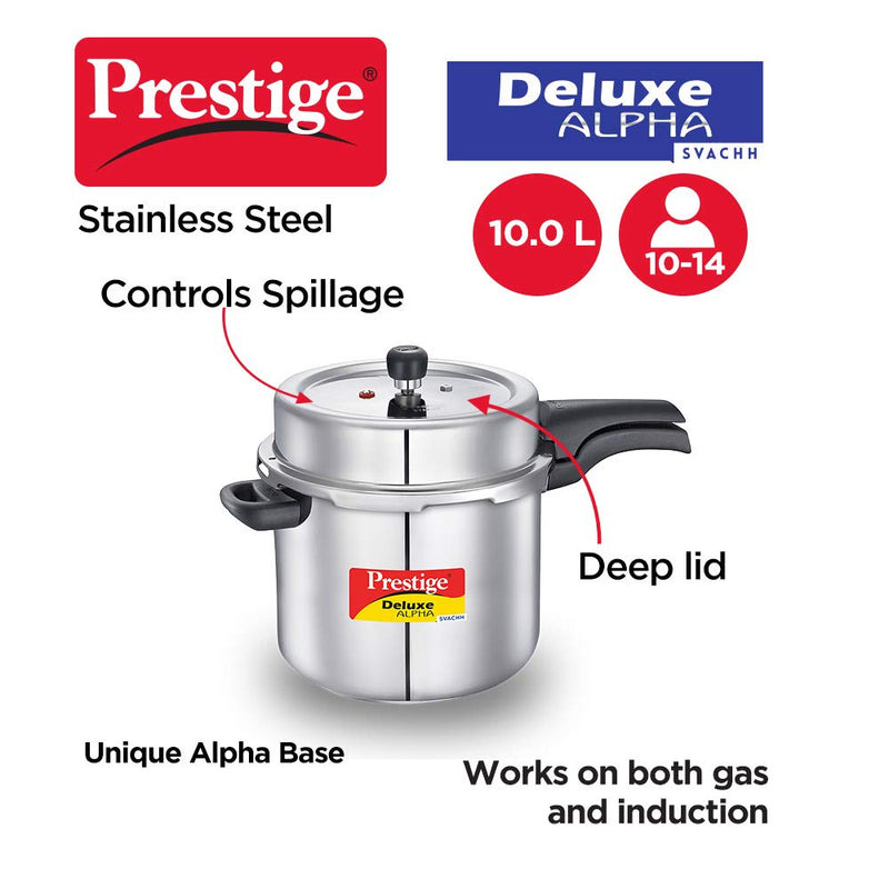 Prestige Deluxe Alpha Svachh Stainless Steel Pressure Cooker - 26