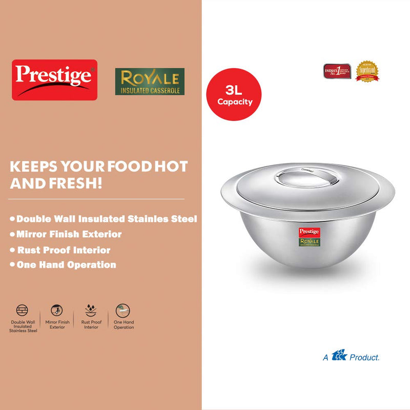 Prestige Royale Stainless Steel Insulated Casserole - 36189 - 15