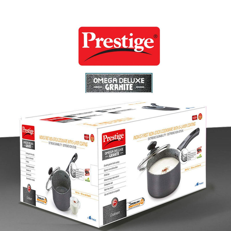 Prestige Omega Deluxe Granite Milk Pan with Lid, 160mm - PR36314