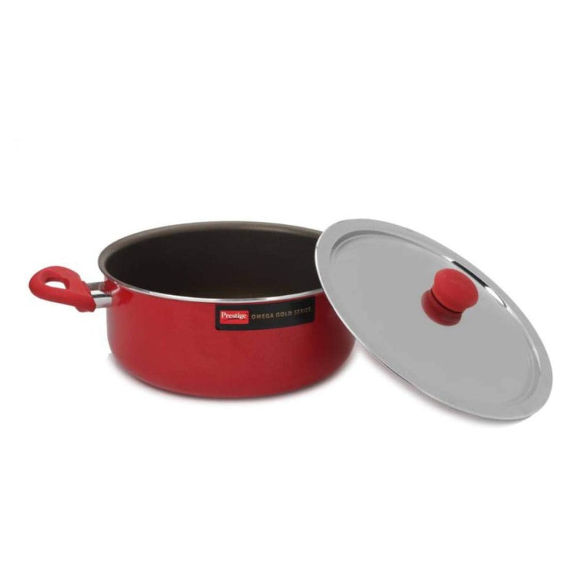 Prestige Omega Gold Non-Stick Aluminum Induction Base 4.5 Litres Sauce Pan with Lid - 36412 - 3